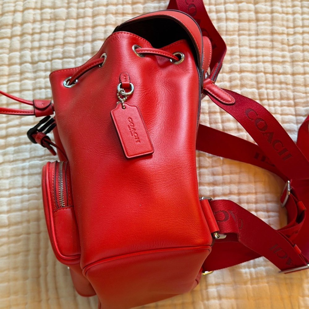 Coach backpack purse red leather NWT - Picture 3 of 6